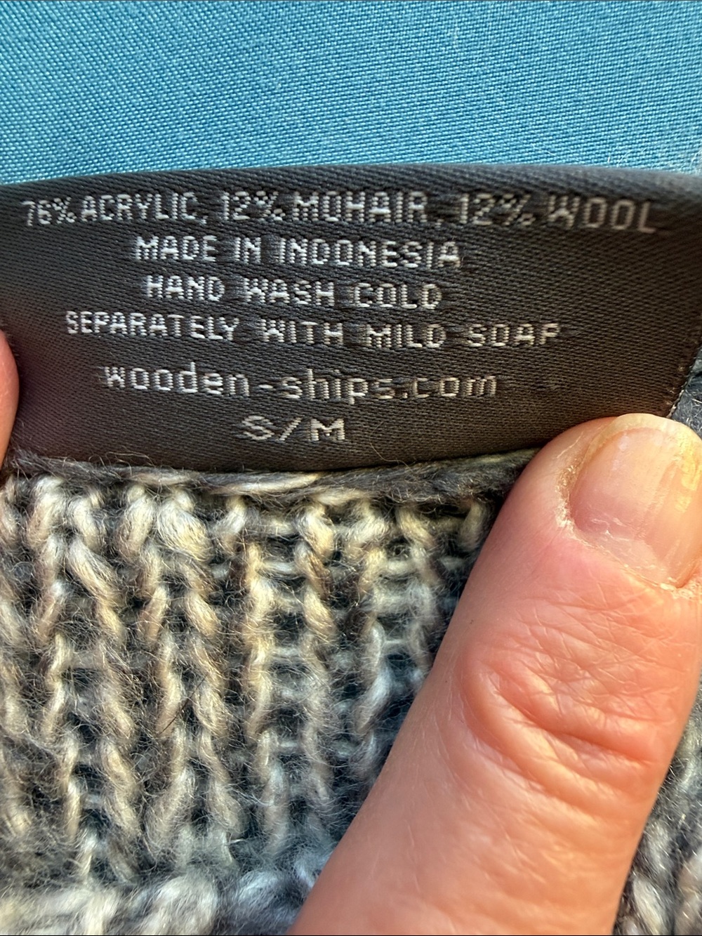 Wooden Ships Paola Buendia Cable Knit Sweater Mohair Wool Blend S/M - Picture 3 of 5